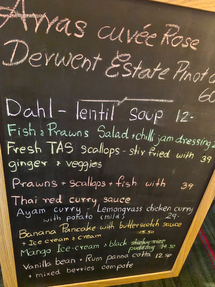 Menu, Vanidols South Hobart