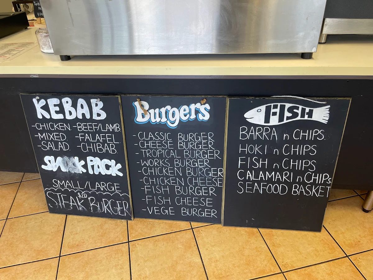 Menu, Bondees Burgers & kebab