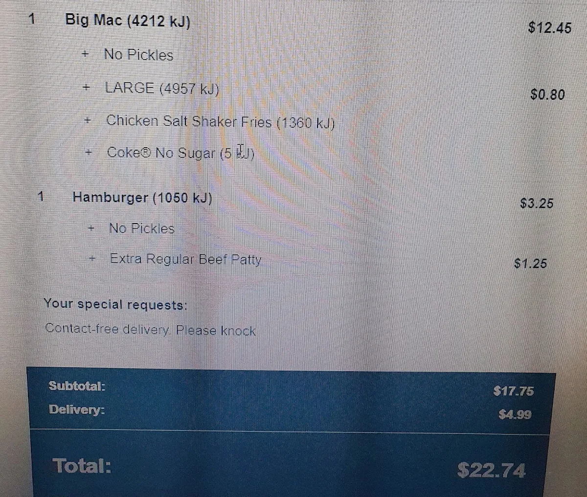 Menu, McDonald's Redcliffe
