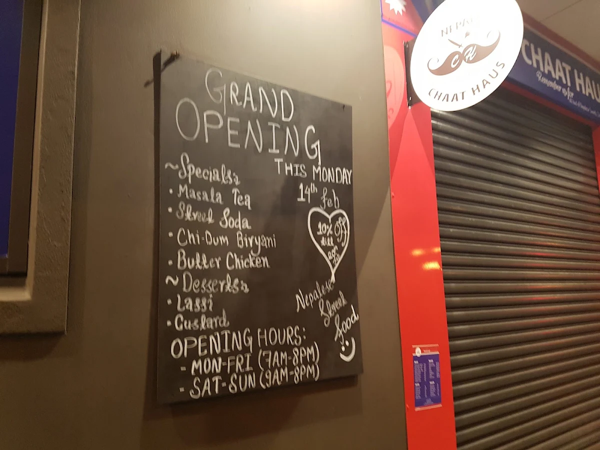 Menu, Nepali Chaat Haus