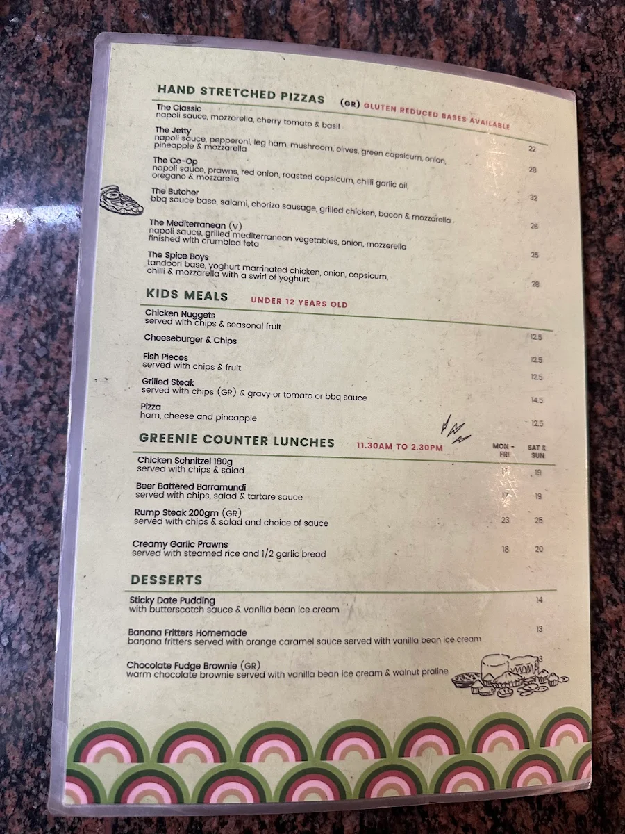 Menu, Greenhouse Tavern