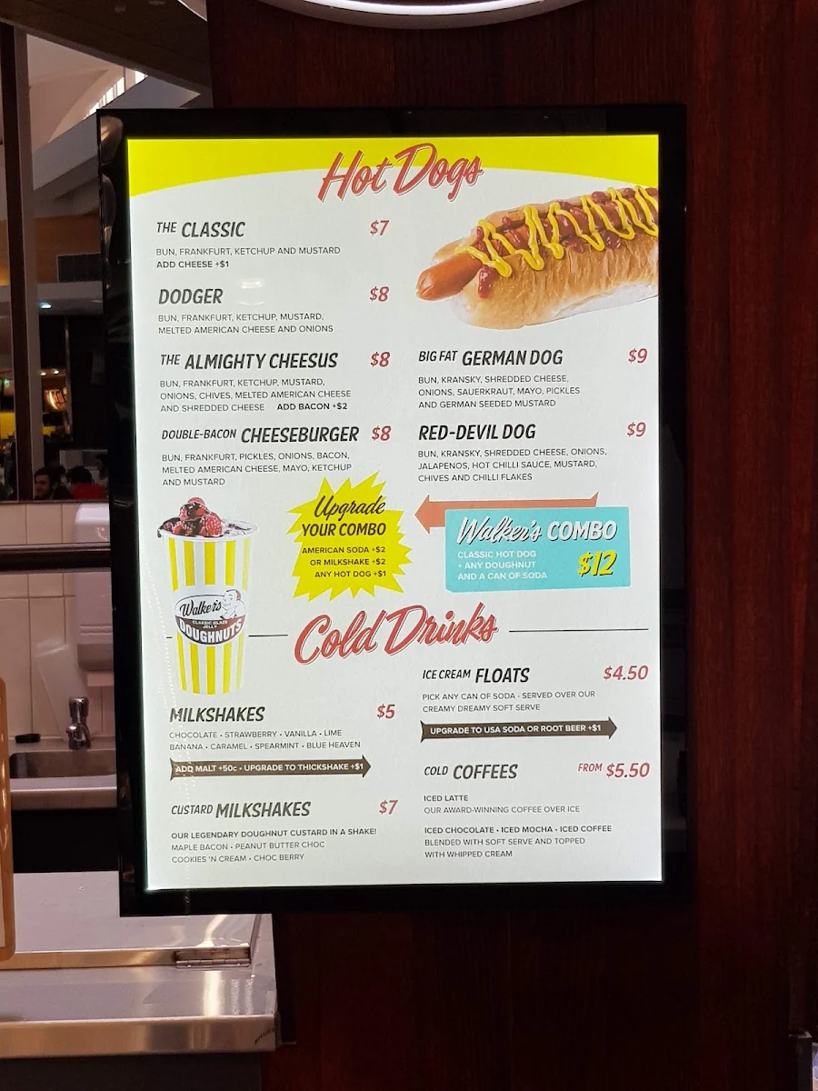 Menu, Walker's Doughnuts Watergardens
