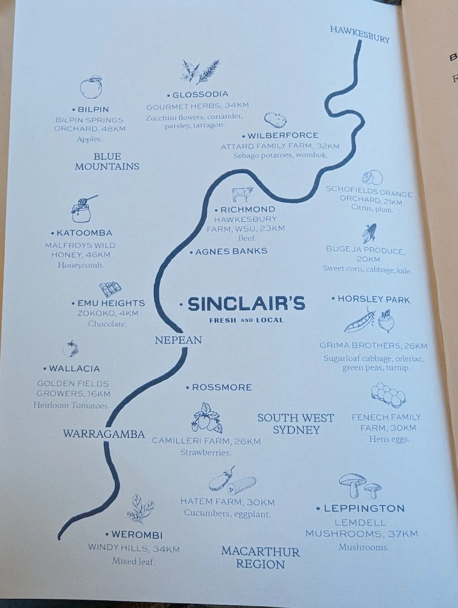 Menu, Sinclair’s