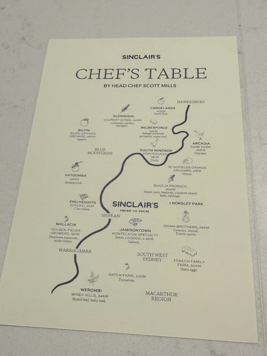 Menu, Sinclair’s