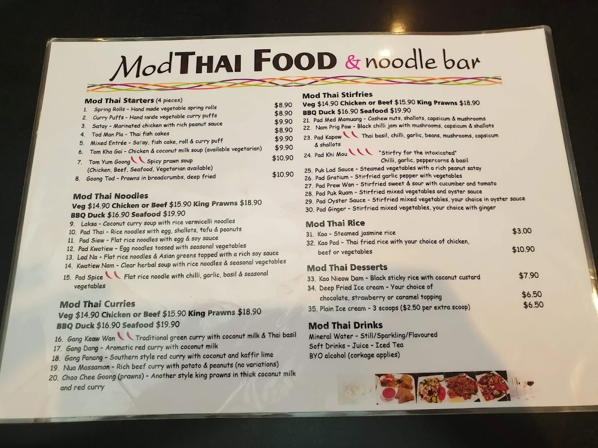 Menu, Mod Thai