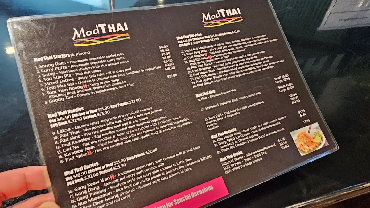 Menu, Mod Thai