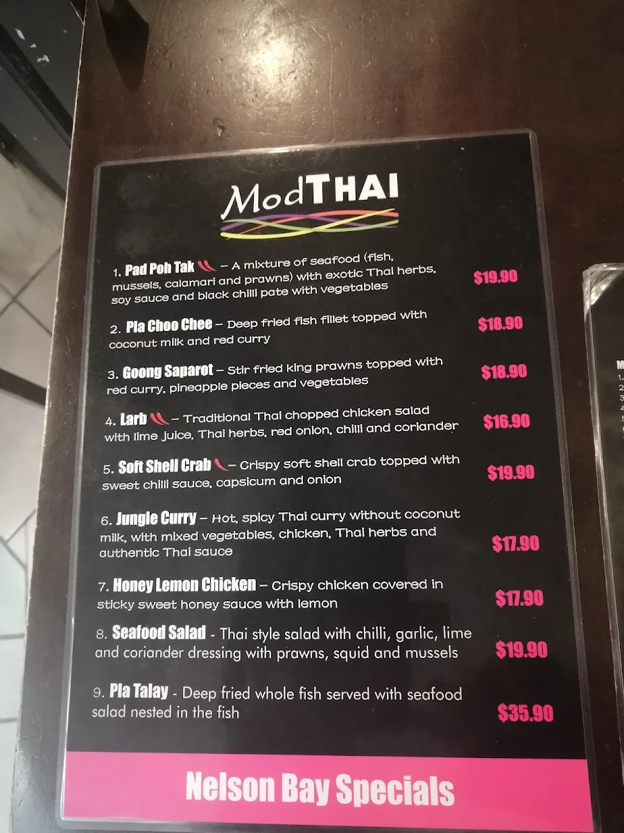 Menu, Mod Thai