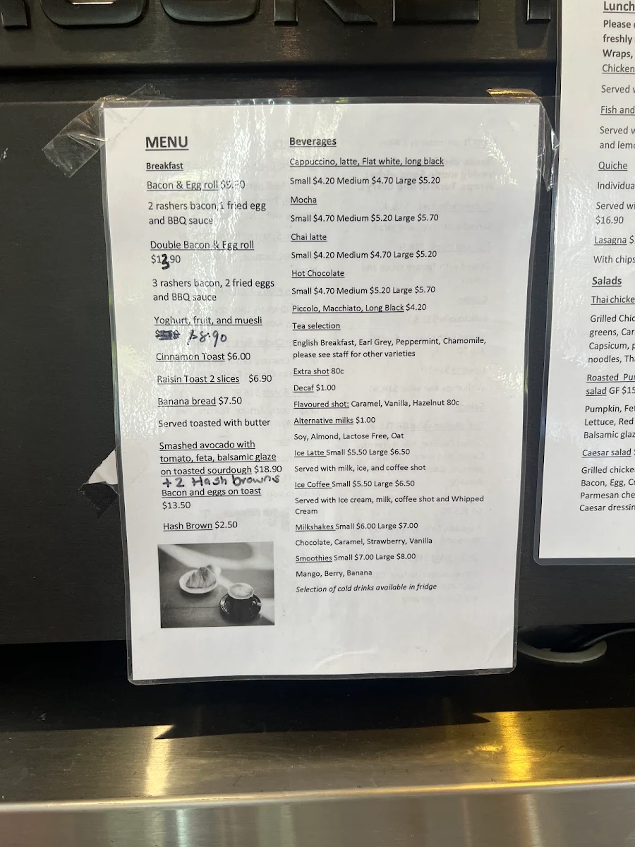Menu, Croudace Tea & Coffee House