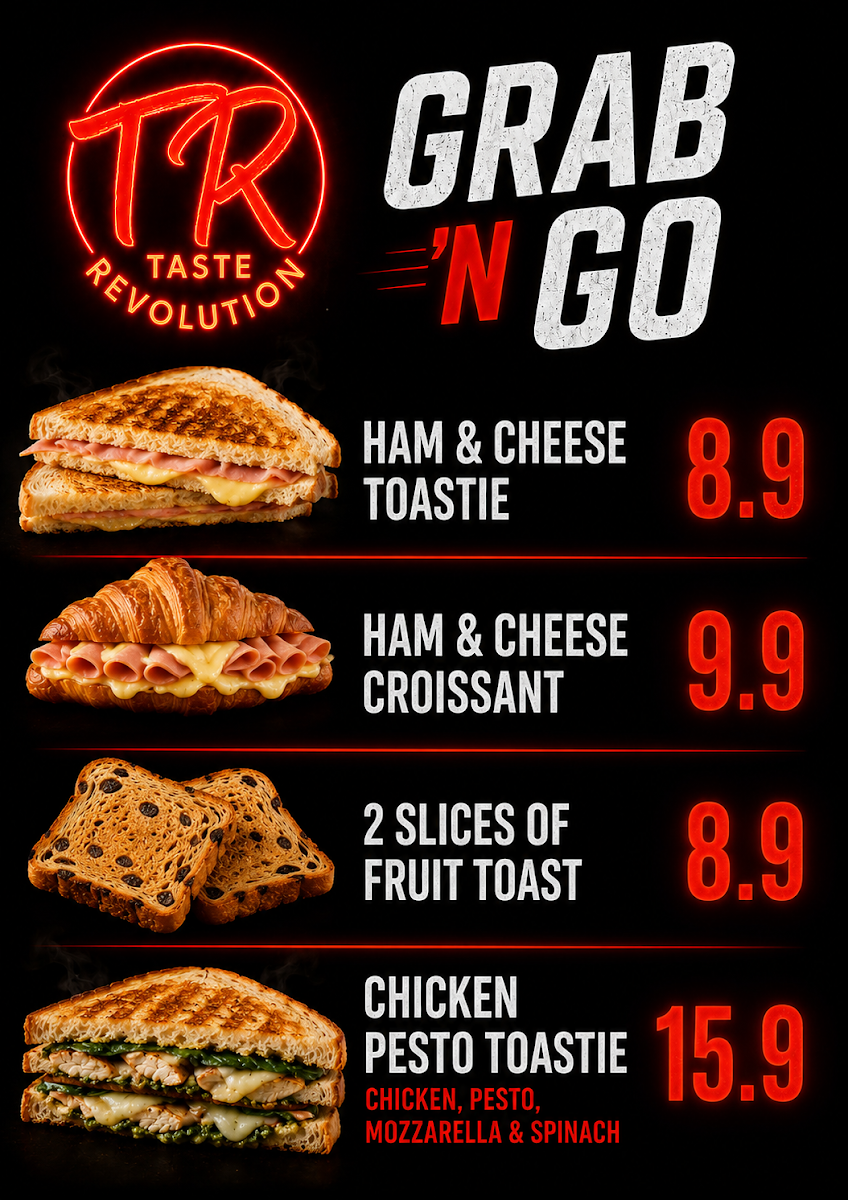 Menu, Taste Revolution Esplanade