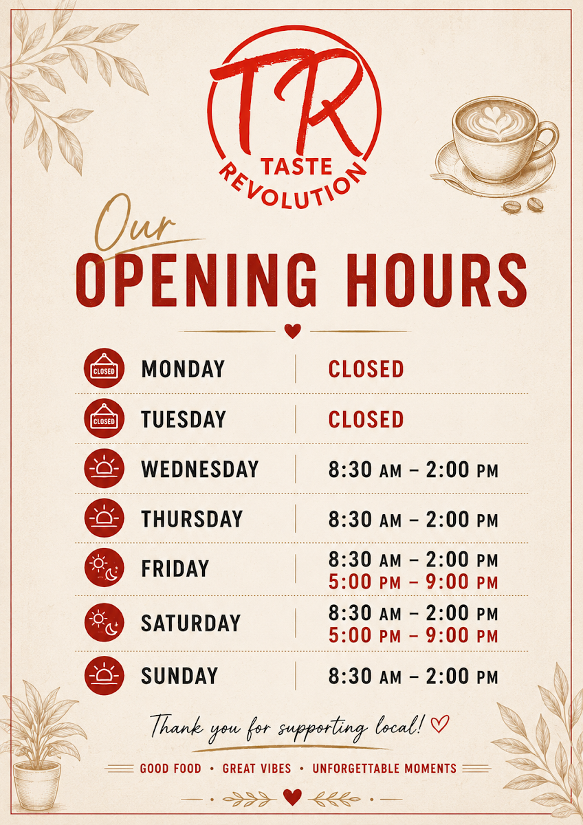 Menu, Taste Revolution Esplanade