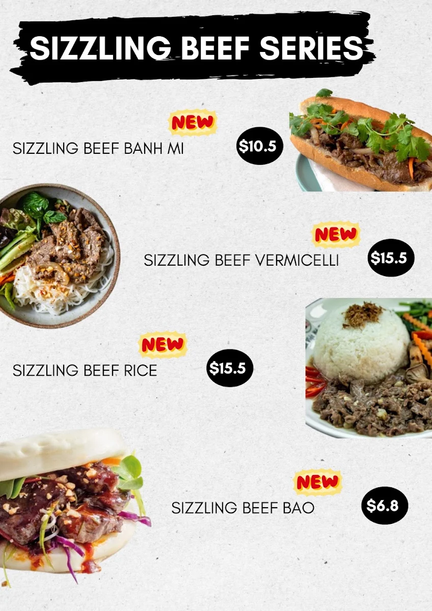 Menu, Madame Linh Vietnamese Cuisine