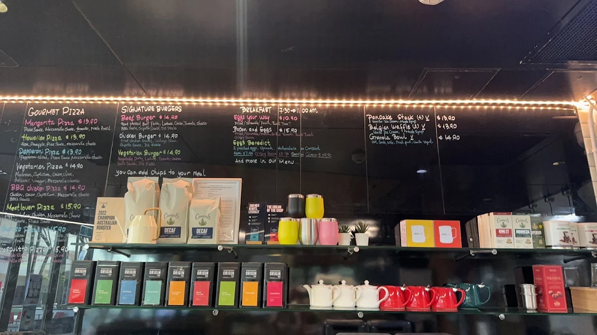 Menu, Cafe Rossa