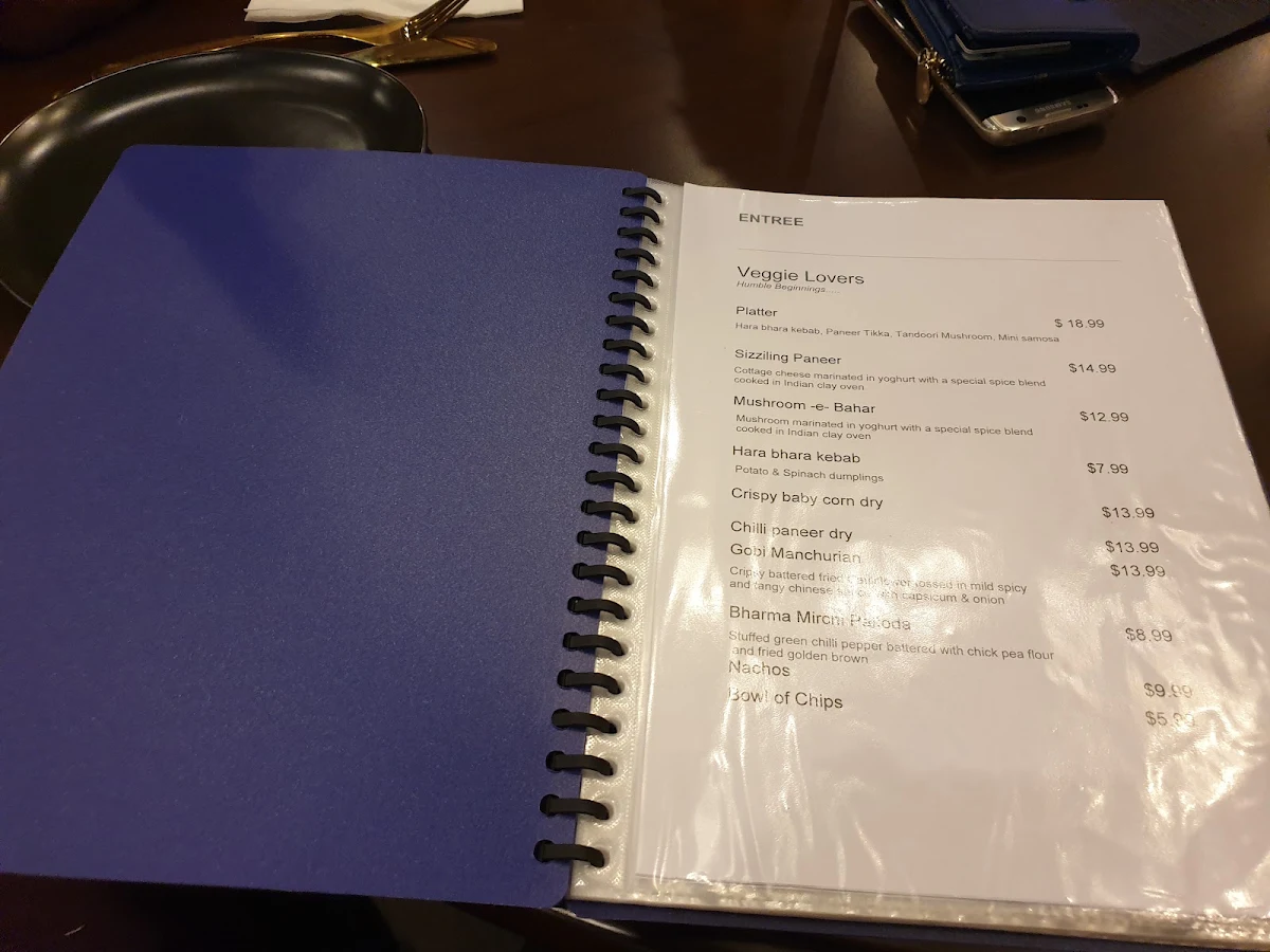Menu, Indian Restaurant | Masala Bar and Grill | Berwick