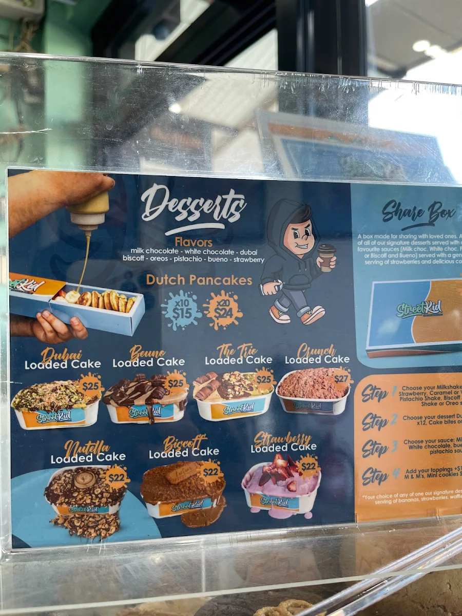 Menu, Street Kid Cafe