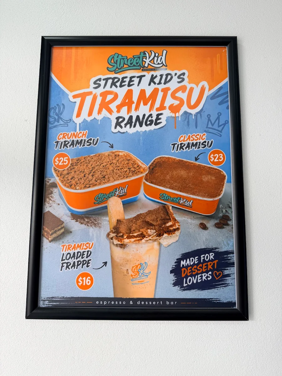 Menu, Street Kid Cafe