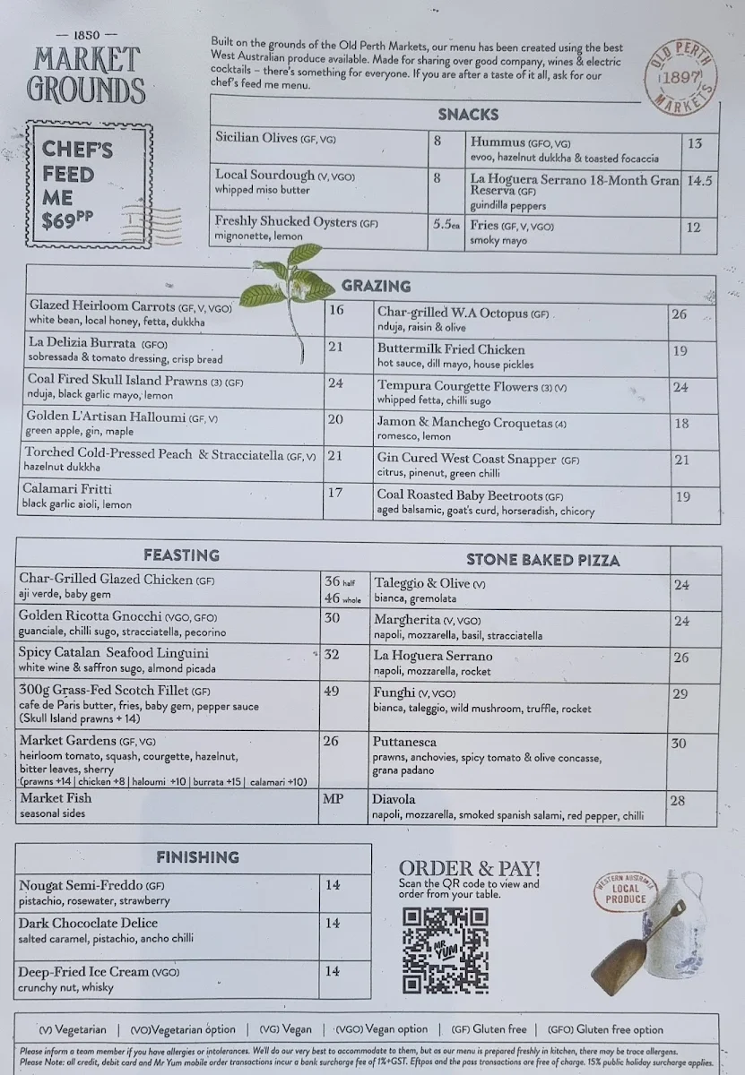 Menu, Market Grounds
