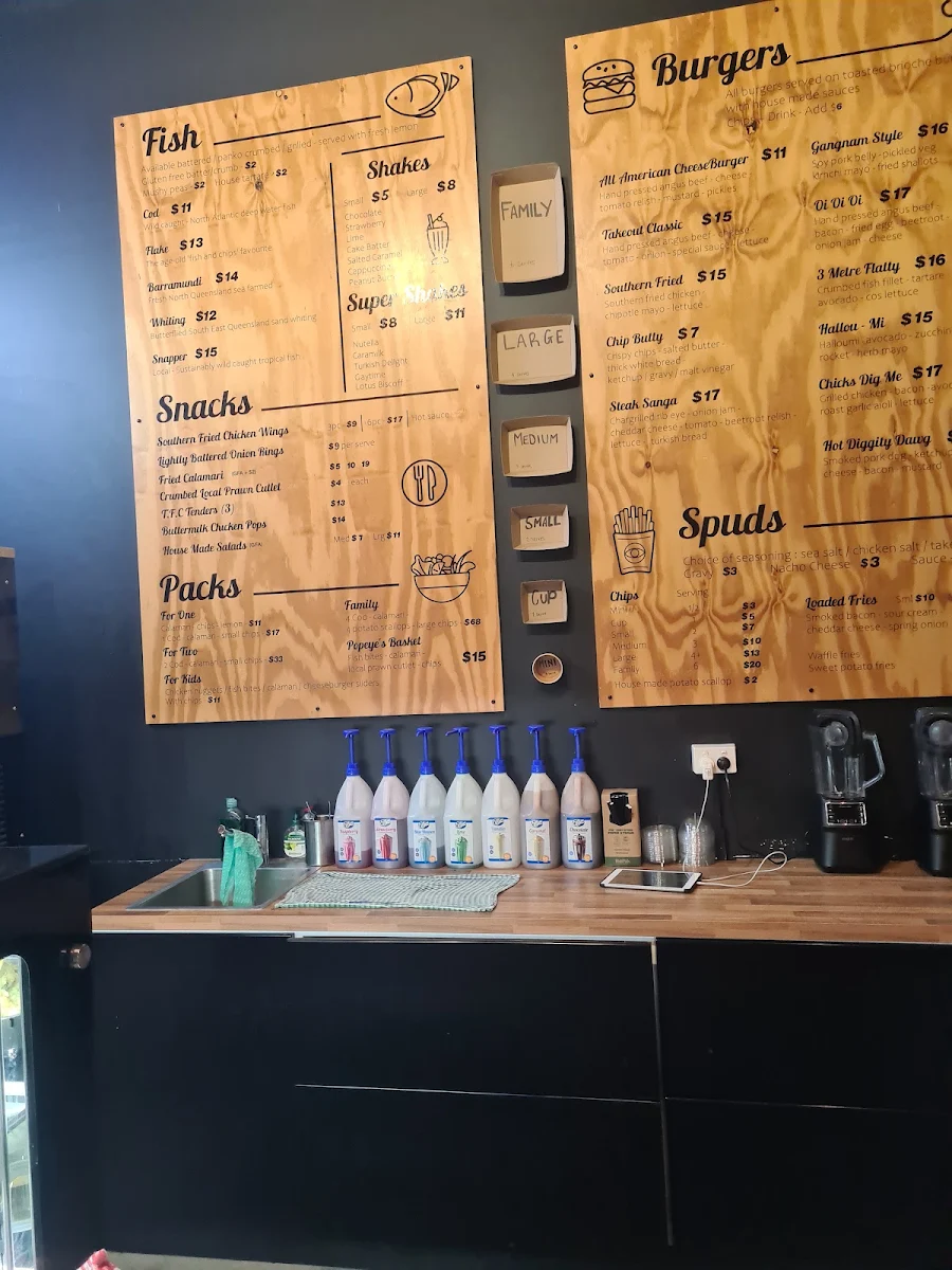 Menu, The Takeout Co