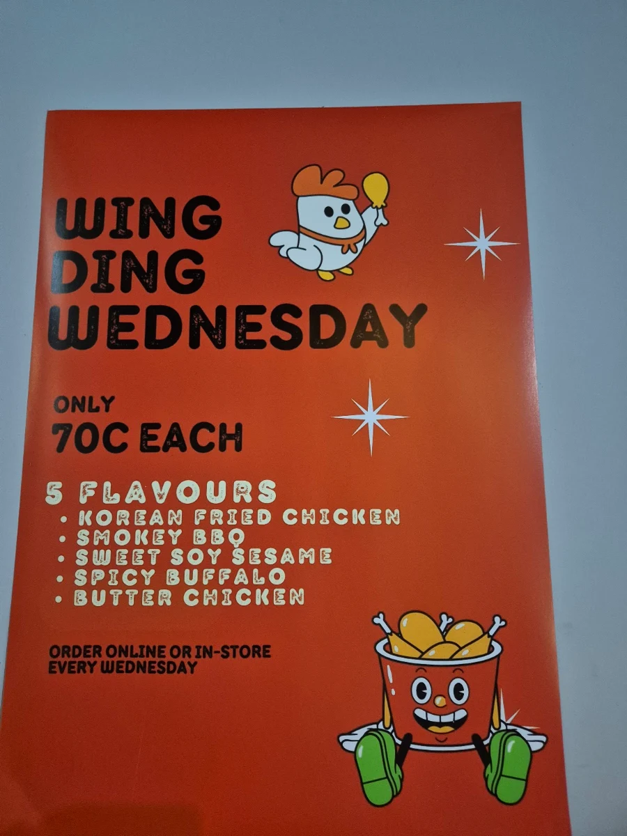 Menu, The Takeout Co