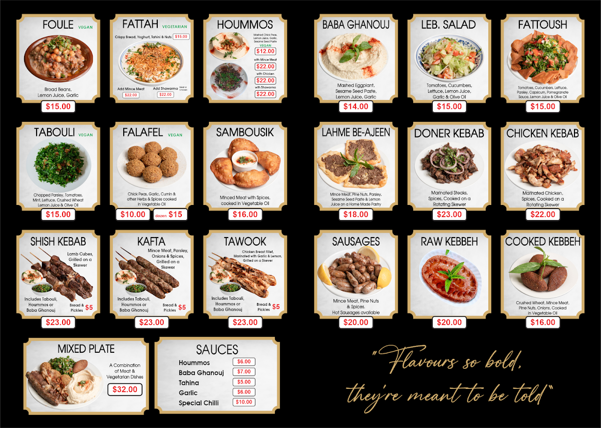 Menu, Taste & Tell
