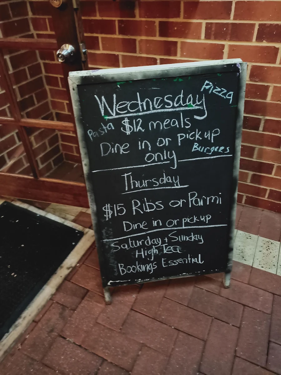 Menu, The Swans Restaurant & Function House