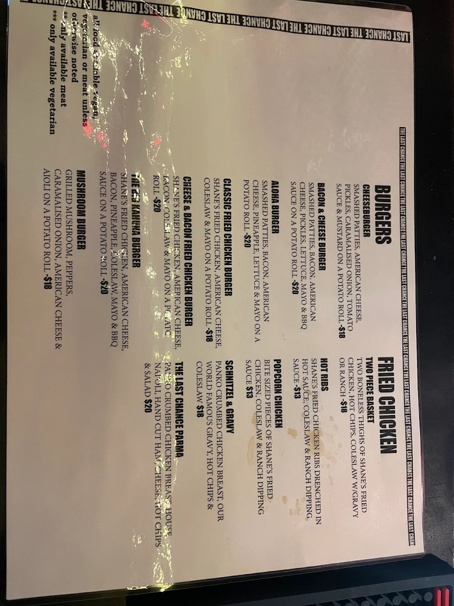 Menu, The Last Chance