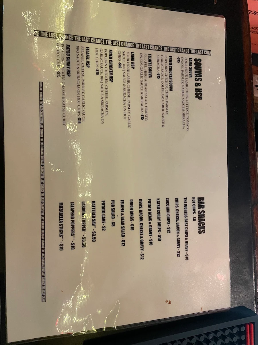 Menu, The Last Chance