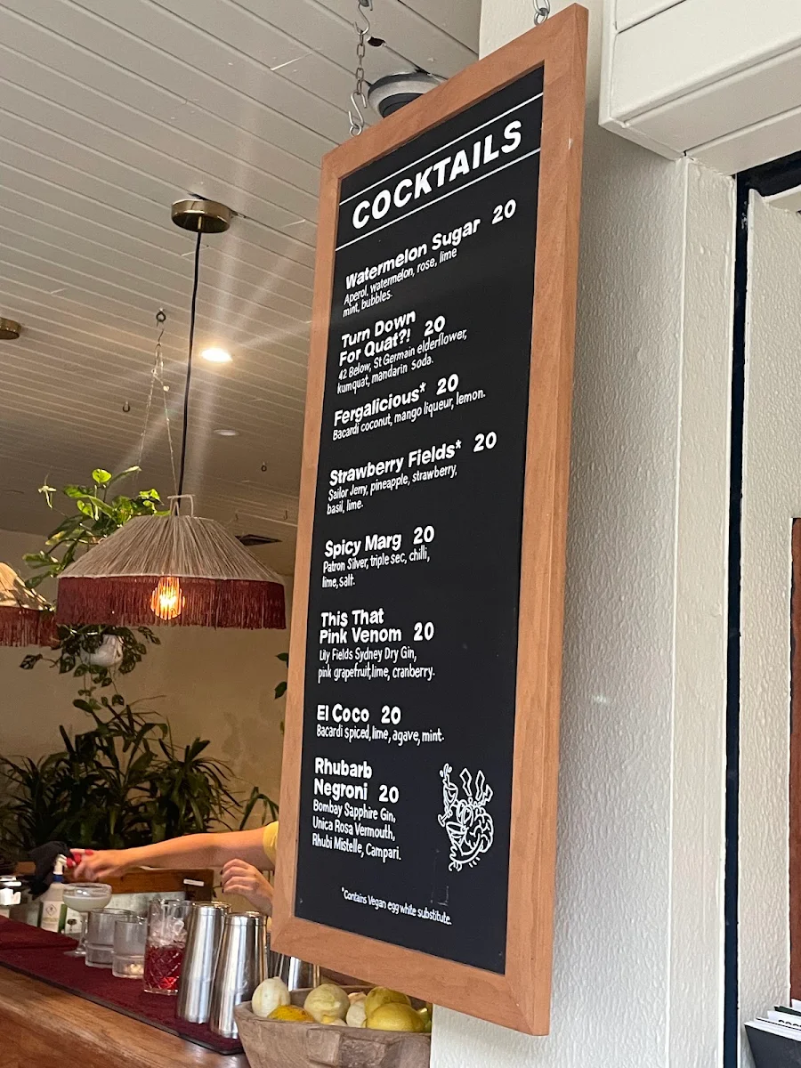 Menu, The Bank