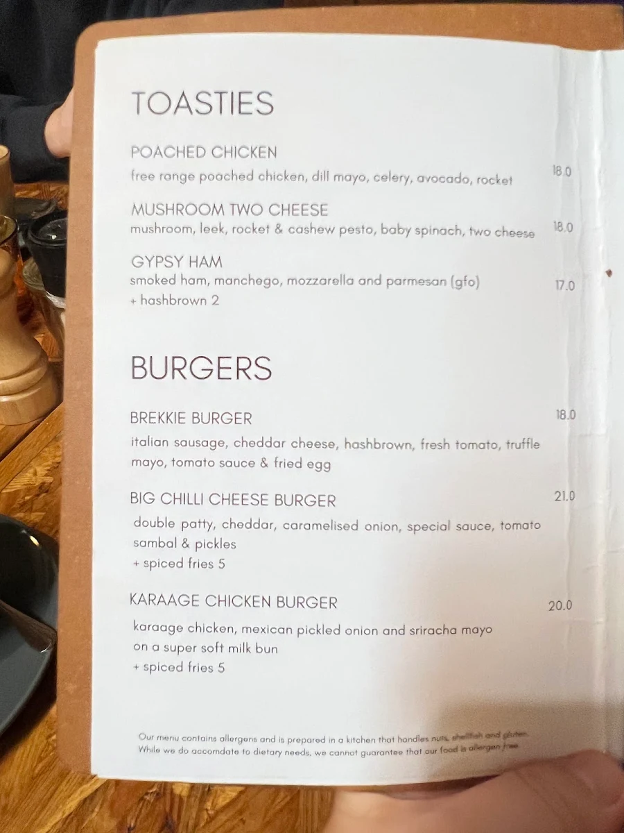 Menu, Roastville Coffee Roasters