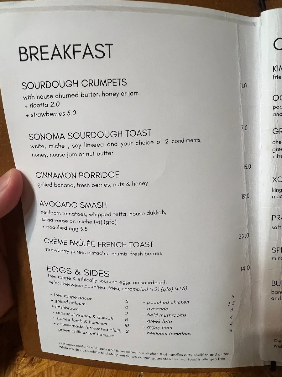 Menu, Roastville Coffee Roasters