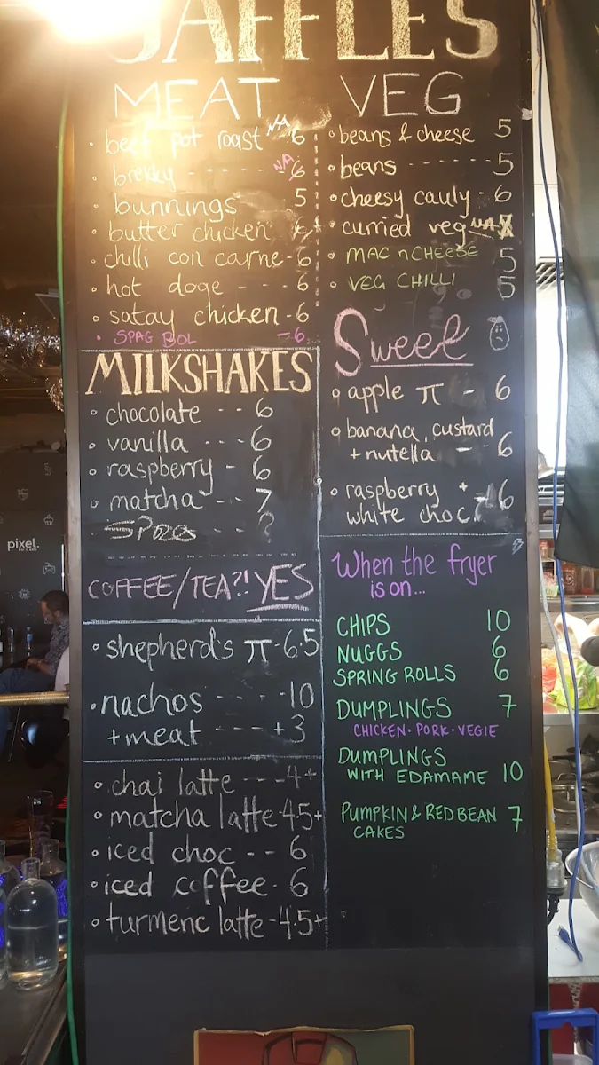 Menu, Pixel Bar & Cafe