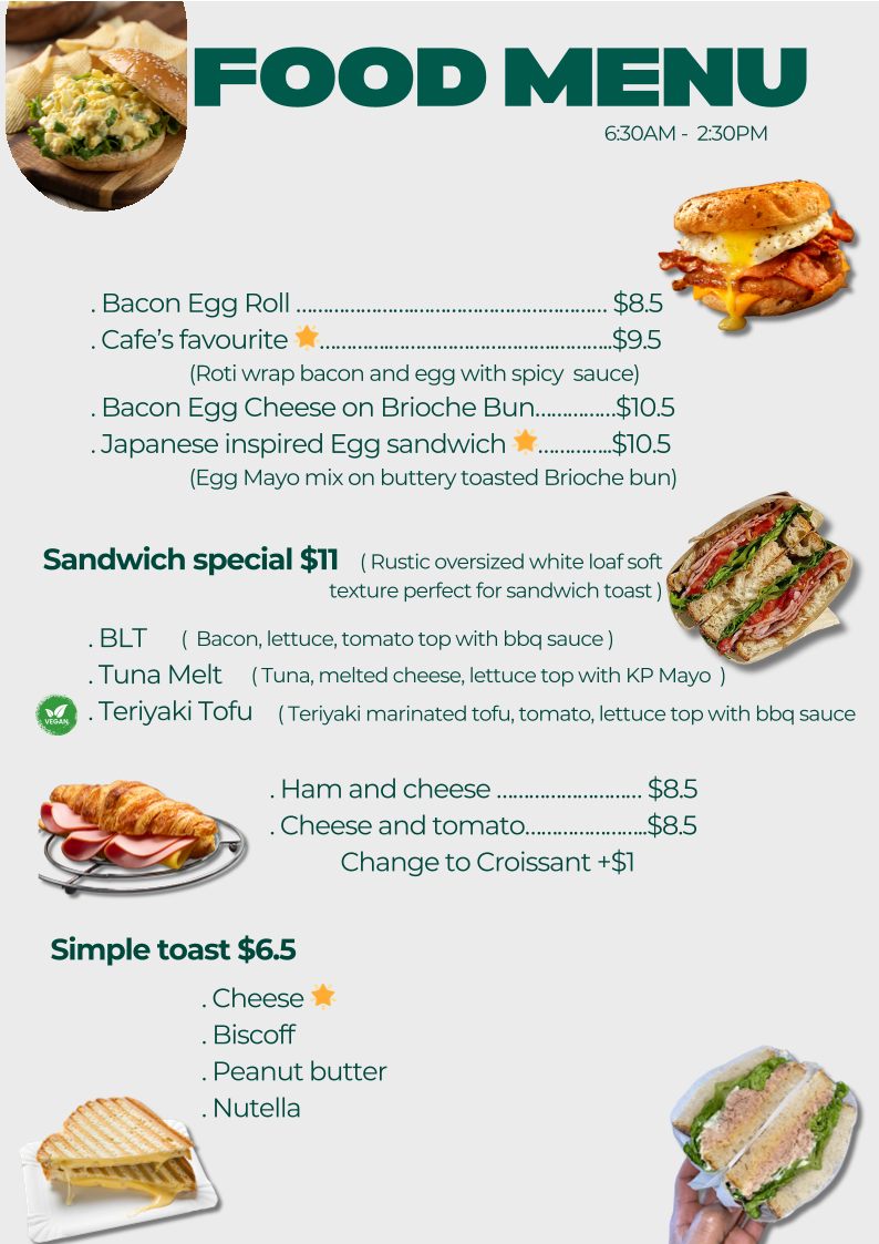 Menu, Cambodge Cafe