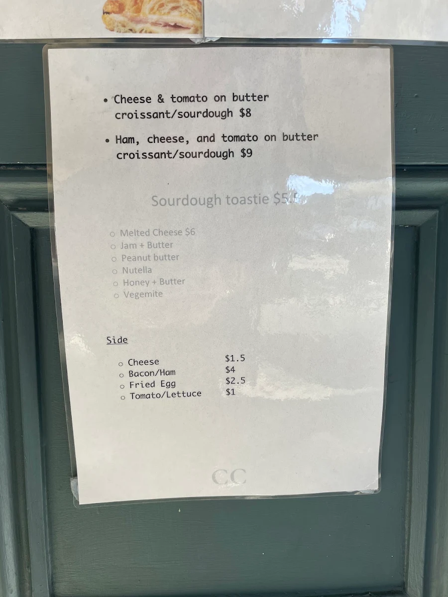 Menu, Cambodge Cafe