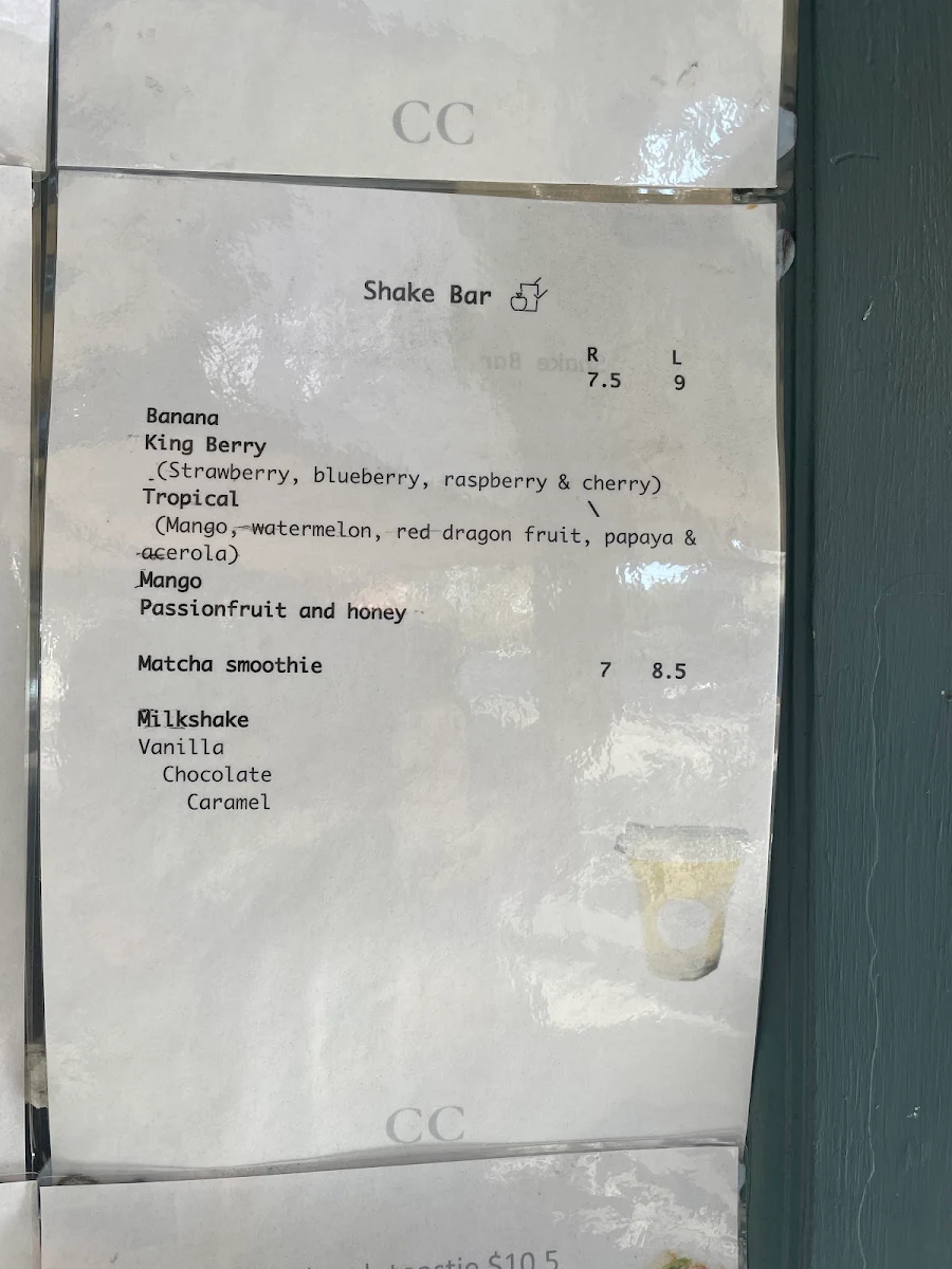 Menu, Cambodge Cafe