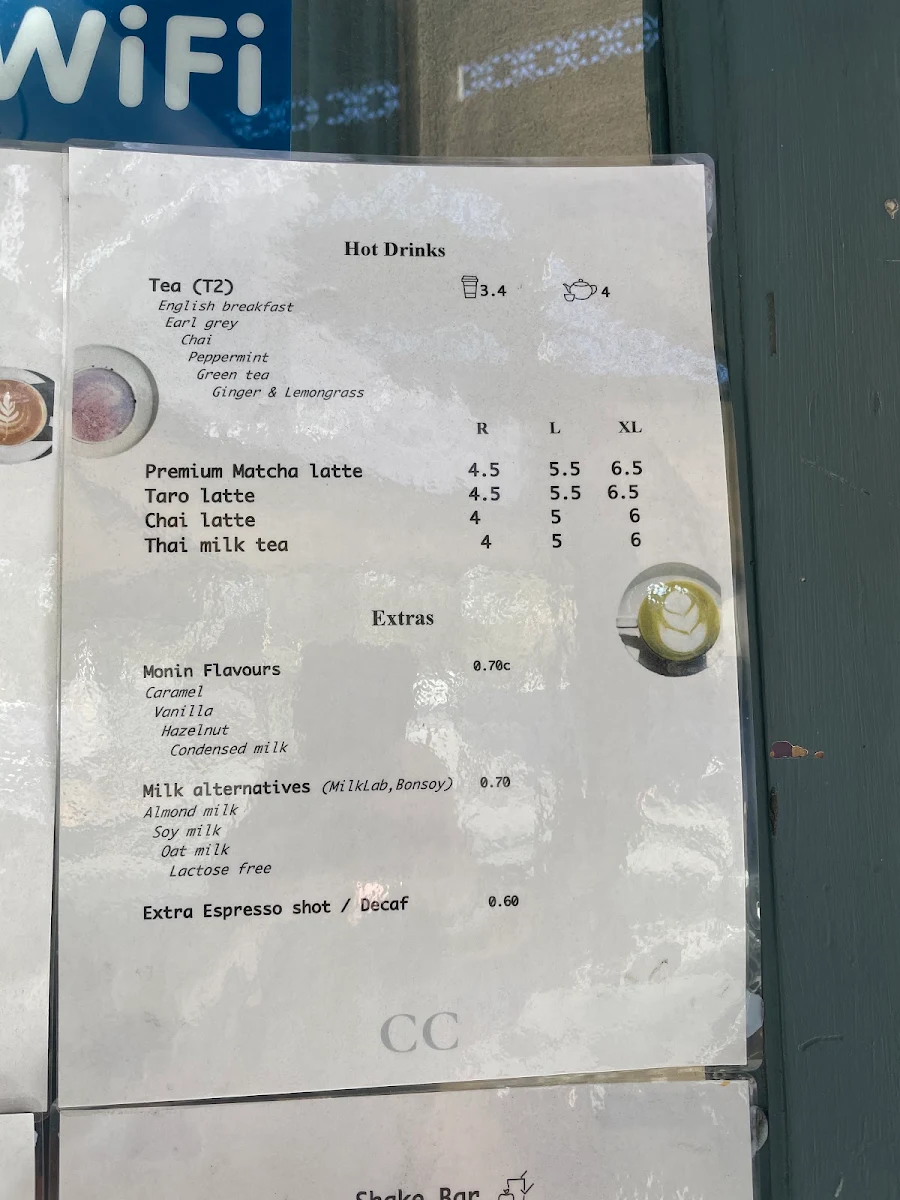 Menu, Cambodge Cafe