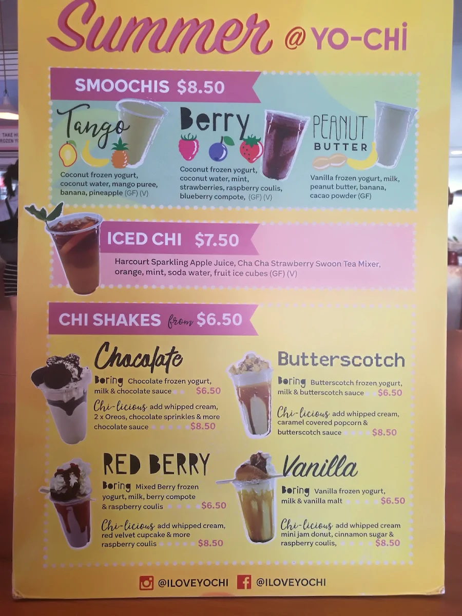 Menu, Yo-Chi