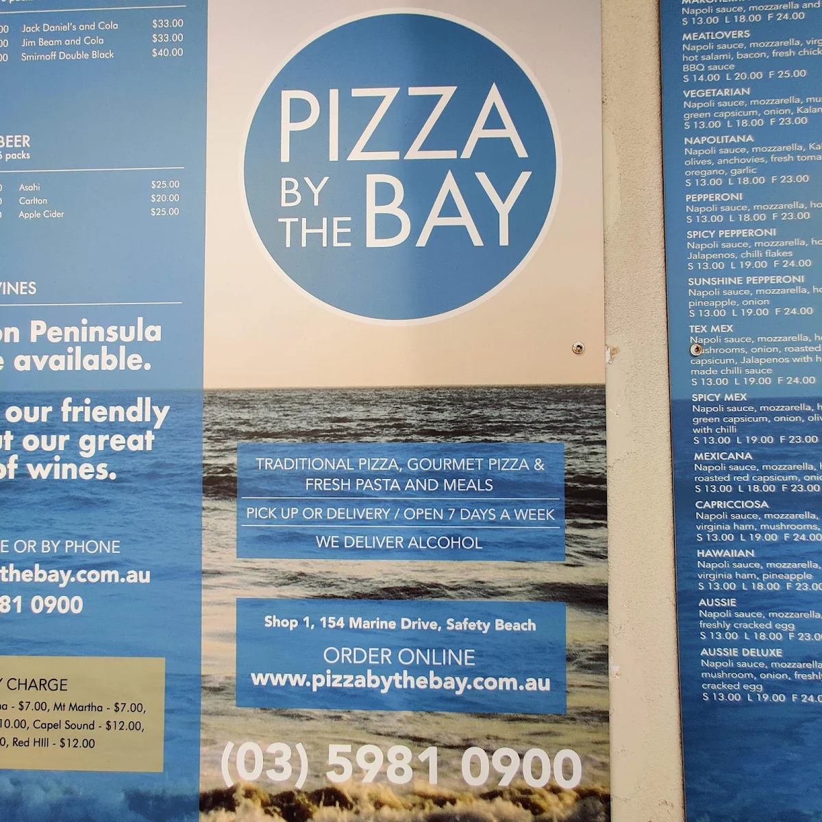 Menu, Pizza By The Bay