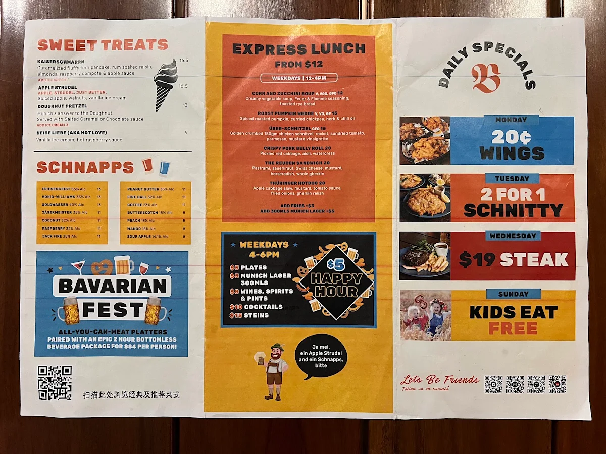 Menu, The Bavarian Mackay