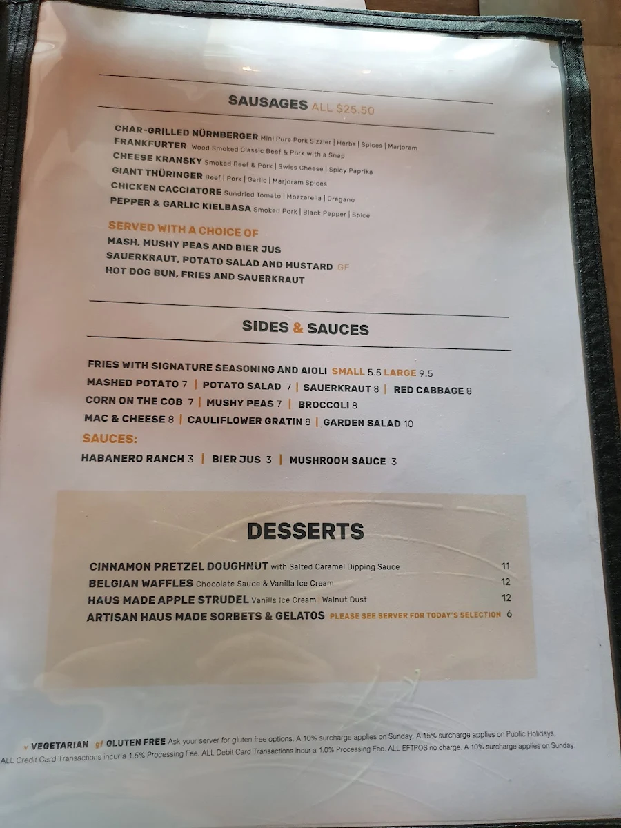 Menu, The Bavarian Mackay