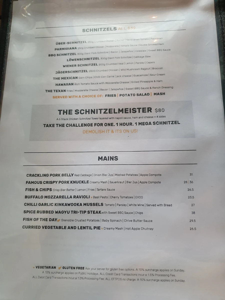 Menu, The Bavarian Mackay