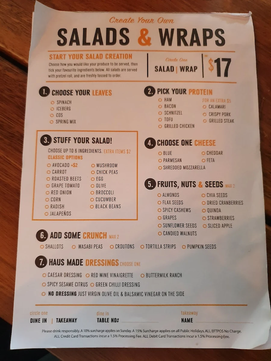 Menu, The Bavarian Mackay