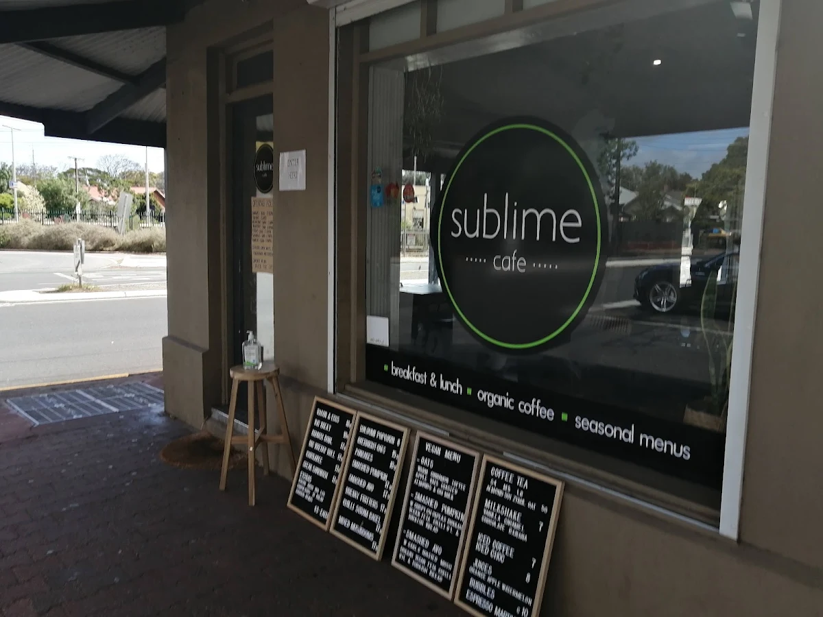 Menu, Sublime Cafe