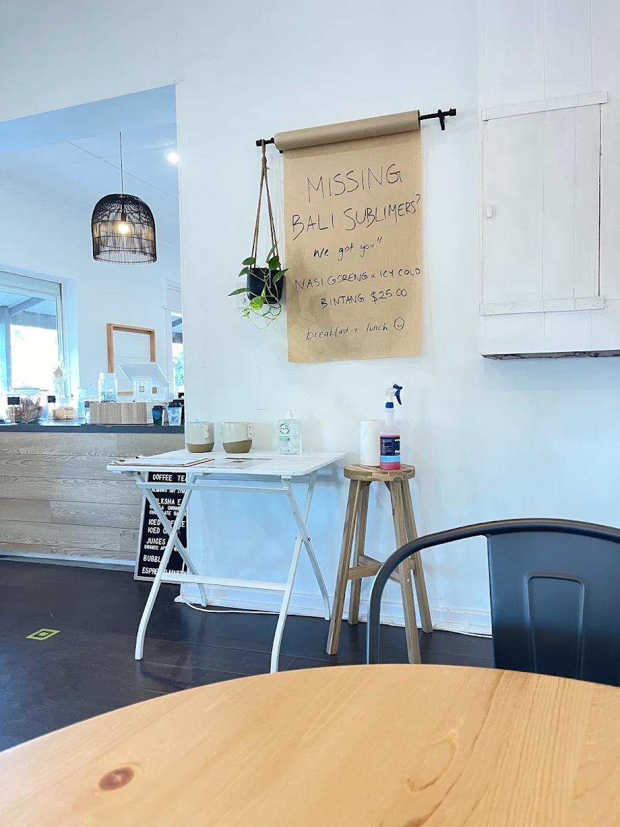 Menu, Sublime Cafe