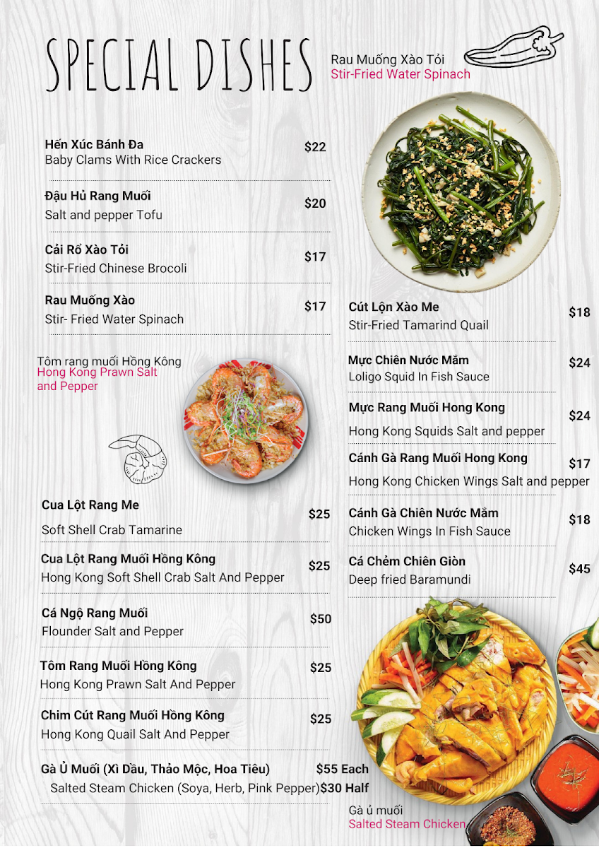 Menu, Phong Phu