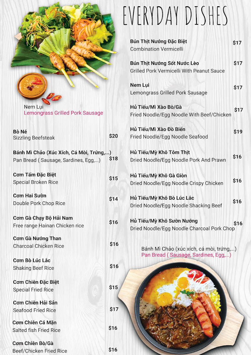 Menu, Phong Phu