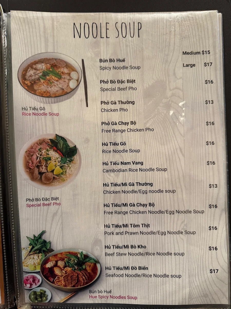 Menu, Phong Phu