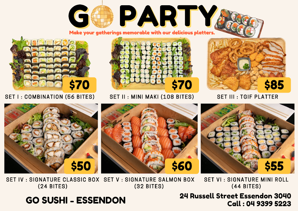 Menu, Go Sushi - Essendon