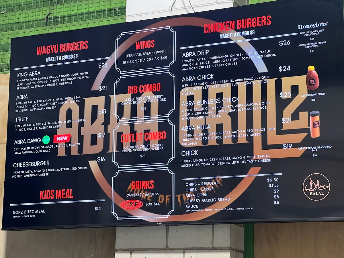 Menu, Abra Grillz