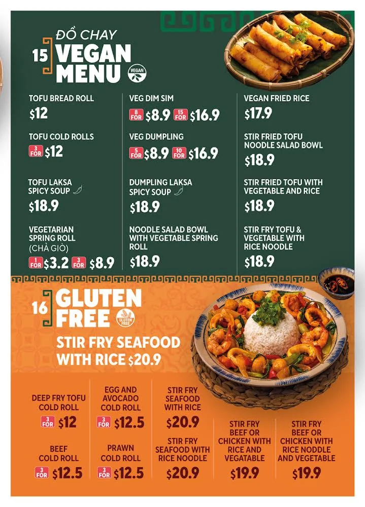 Menu, Viet Menu Marion