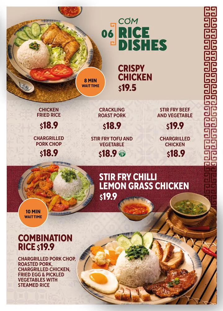 Menu, Viet Menu Marion