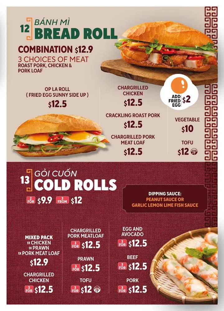 Menu, Viet Menu Marion